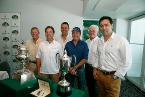 The panel at the Rolex Sydney Hobart launch (from left, Shane Kearns, Roger Hickman, Hugh Ellis, Sam Haynes, Rupert Henry, Mark Richards photo copyright Steve Christo/CYCA taken at  and featuring the  class