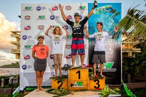 Amateur Podium - 2015 NoveNove Maui Aloha Classic photo copyright American Windsurfing Tour / Sicrowther taken at  and featuring the  class