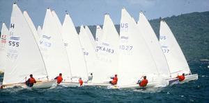 Start at the 1980 Finn Gold Cup in Takapuna photo copyright Peter Montgomery taken at  and featuring the  class