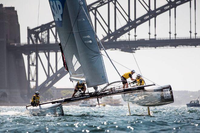 Act 8 Sydney - Day 1 - SAP Extreme Sailing Team lead the fleet after eight races on the opening day on Sydney Harbour - 2015 Extreme Sailing Series © Lloyd Images