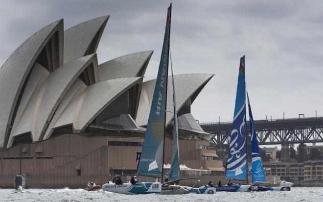 Day 3 of racing in Sydney Harbour close to the shore. - Extreme Sailing Series Sydney © Mark Lloyd http://www.lloyd-images.com