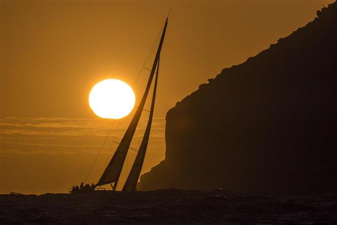 CELESTIAL (AUS) approaching Tasmania in the sunset - 2015 Rolex Sydney Hobart Yacht Race © Rolex/ Stefano Gattini http://www.rolex.com