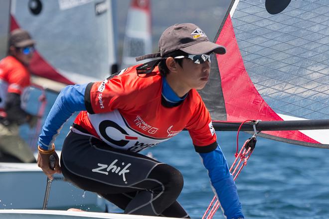 Japan's Shunsui Oishi (U16) and he's currently in sixth place... - 2015 Bic O'pen World Cup ©  Alex McKinnon Photography http://www.alexmckinnonphotography.com