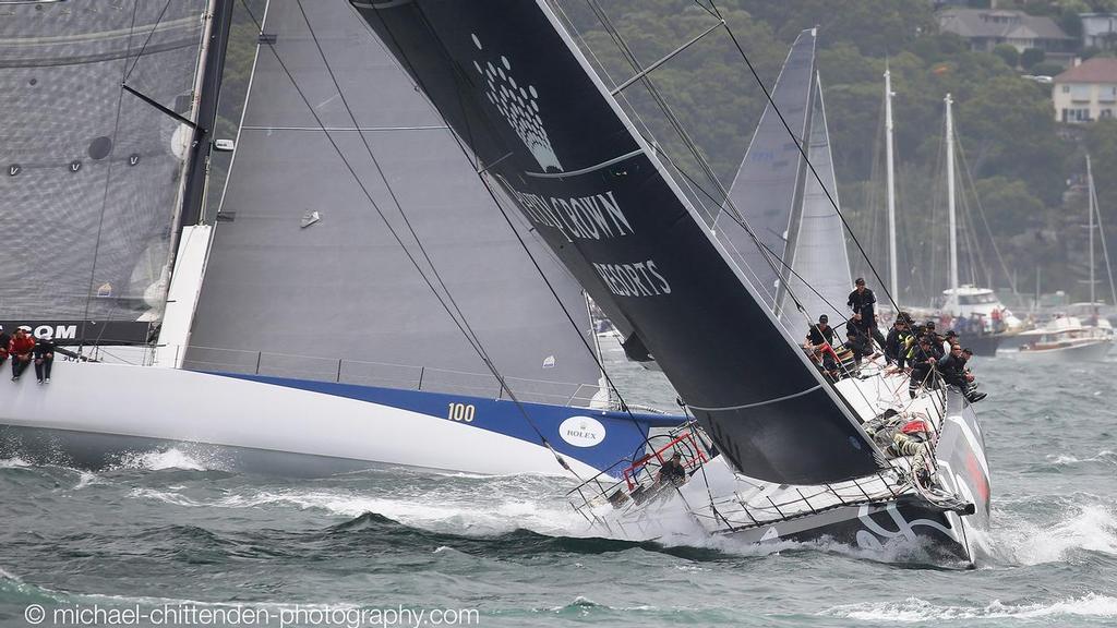 Perpetual Loyal and Ragamuffin  - 2015 Rolex Sydney Hobart Race start, Sydney Harbour © Michael Chittenden 