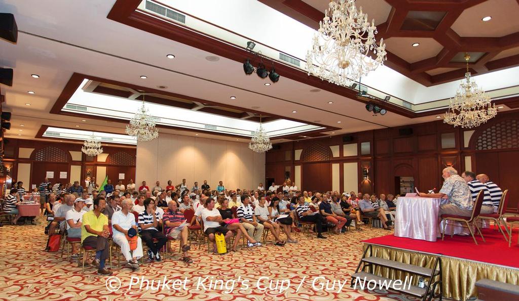 Skippers' Briefing, Ballroom, Kata Beach Resort. No tat at the Phuket King's Cup 2015 photo copyright Guy Nowell / Phuket King's Cup taken at  and featuring the  class