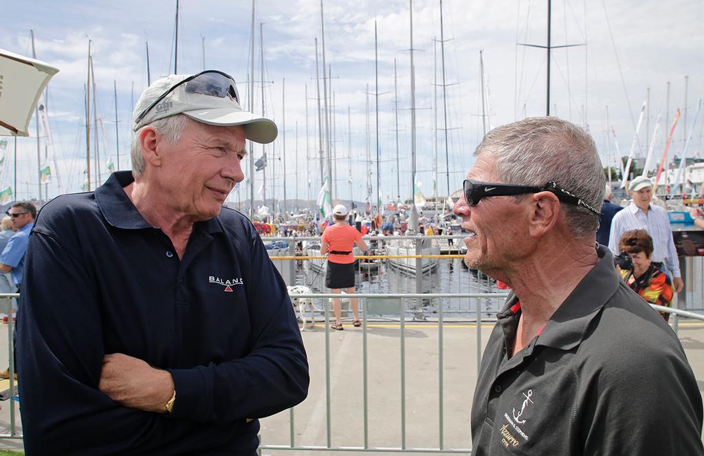 Paul Clitheroe and Shane Kearns compare notes on the fickleness of the Derwent River © Crosbie Lorimer http://www.crosbielorimer.com