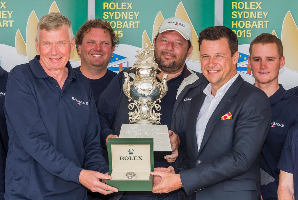 Prizegiving ceremony - Overall winner Paul Clitheroe (Owner of BALANCE) and Patrick Boutellier (Rolex Australia) © Rolex / StudioBorlenghi / Stefano Gattini
