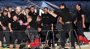 Garmin celebrate third place - 2015 -16 Clipper Round the World Yacht Race photo copyright Marina Thomas taken at  and featuring the  class