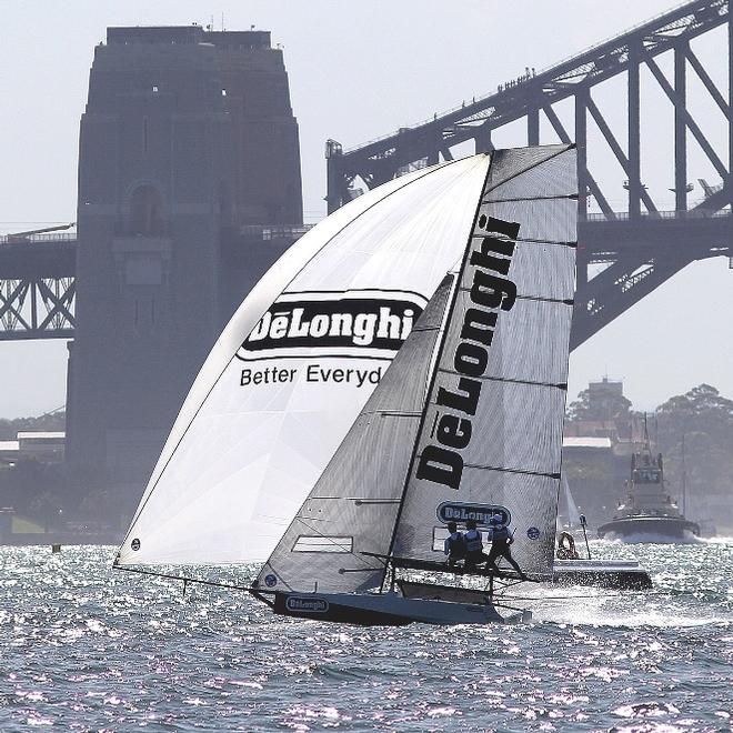 DeLonghi took out the Invitation Race of the JJ Giltinan Championship on Sydney Harbour - 2016 JJ Giltinan 18ft Skiff Championship © Frank Quealey /Australian 18 Footers League http://www.18footers.com.au