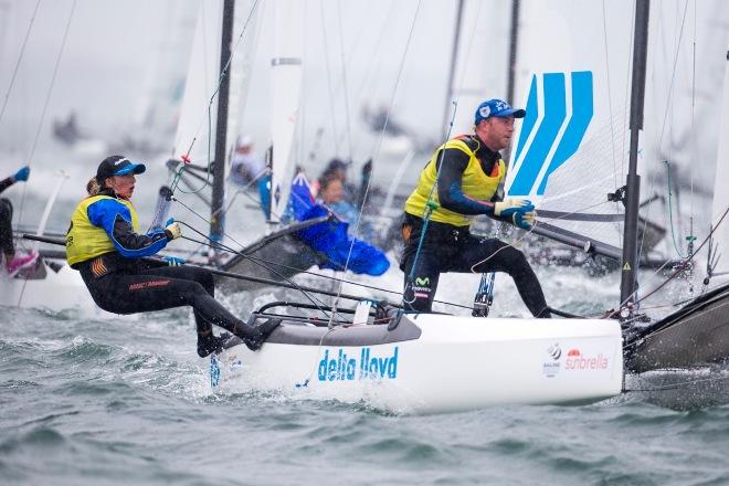 Fleet in action - 2016 ISAF Sailing World Cup Miami © Richard Langdon /Ocean Images http://www.oceanimages.co.uk