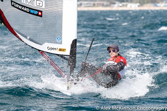 Sophie Cottam says the surf's up (U19 - AUS/NSW) and is in fifth place overall. - 2015 Bic O'pen World Cup ©  Alex McKinnon Photography http://www.alexmckinnonphotography.com