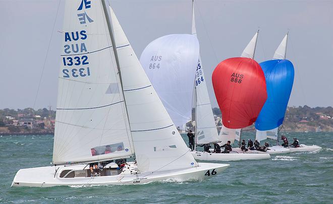 Top 40 heads back uphill with some room to spare over GenXY (AUS 864), Yandoo XX and Triad. - 2016 Etchells Australian Championship ©  John Curnow