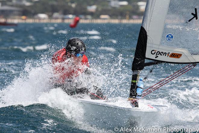 Breeze was up so there was a fair bit of washing machine action to be had.... - 2015 Bic O'pen World Cup ©  Alex McKinnon Photography http://www.alexmckinnonphotography.com