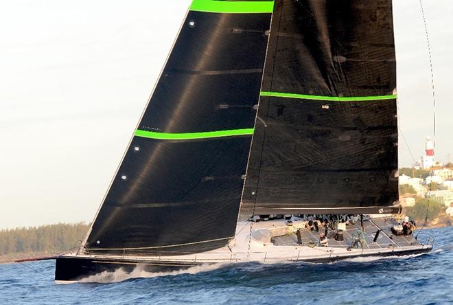 She's coming back in 2016. 'Bella Mente' — Hap Fauth's Maxi72 — finishes the off Bermuda's St. David's Lighthouse in the 2014 Newport Bermuda Race. She was second across the line and second in class 9 in the Gibbs Hill Lighthouse Division. Several Maxi 72's are expected to enter. 'Momo' is the other Maxi 72 with her application already in.  ©  Talbot Wilson / PPL