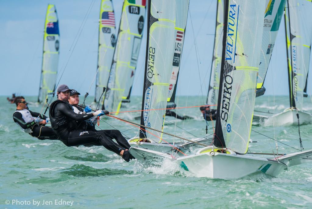 2012 Olympic Gold Medalists Nathan Outterideg and Iain Jensen (AUS)2016 Nacra 17, 49er and 49erFX World Championships in Clearwater, Miami photo copyright Jen Edney / EdneyAP taken at  and featuring the  class