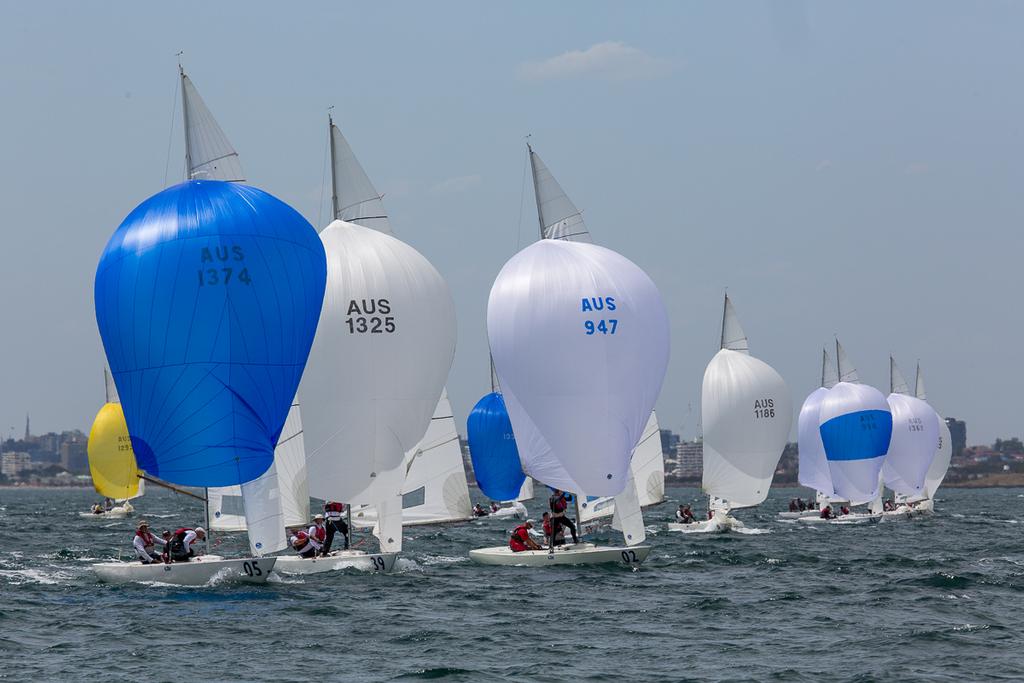 Close running with St John’s Dance, Iris III and eventual winner, Magpie. - 2016 Etchells Australian Championship photo copyright Kylie Wilson Positive Image - copyright http://www.positiveimage.com.au/etchells taken at  and featuring the  class