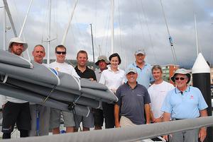 Winning skipper Don Calvert and his crew of Intrigue photo copyright  Peter Campbell taken at  and featuring the  class