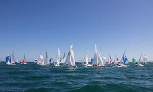 Part of the fleet rounding through the leeward gate. - 2016 Etchells Australian Championship photo copyright  John Curnow taken at  and featuring the  class