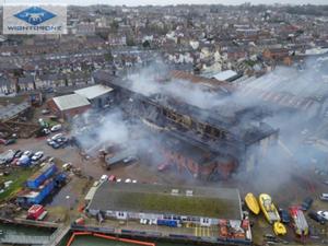 Cowes Fire - January 26, 2016 photo copyright Darren Vaughan / Wightdrone taken at  and featuring the  class