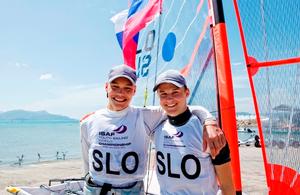 Peter Lin Janezic and Anze Podlogar(SLO) - 2015 ISAF Youth Sailing World Championship photo copyright Christophe Launay taken at  and featuring the  class