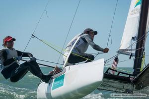 Jason Waterhouse (NSW) and Lisa Darmanin (NSW) - 2016 Nacra 17, 49er and 49erFX World Championships in Clearwater, Miami photo copyright Laurens Morel taken at  and featuring the  class