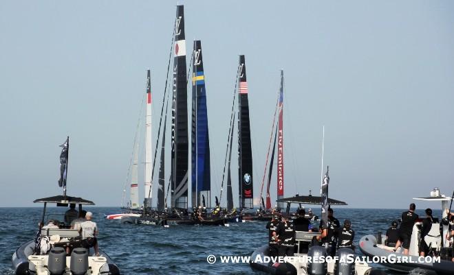 Fleet in action on final day - 2016 Louis Vuitton America’s Cup World Series © Adventures of a Sailor Girl