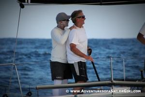 Terry Hutchinson congratulates Alex Roepers on a brilliant come back in race nine (10th to third) photo copyright Adventures of a Sailor Girl taken at  and featuring the  class