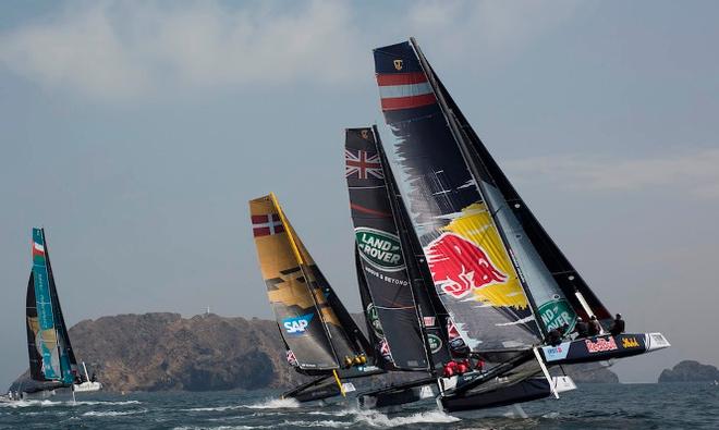 Fleet in action - 2016 Extreme Sailing Series © Lloyd Images