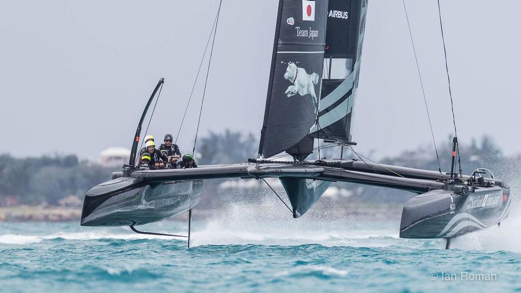 Oracle Team USA - Development boat 1 - sailed by Softbank Team Japan - Bermuda, March 2016 photo copyright Ian Roman http://www.ianroman.com taken at  and featuring the  class