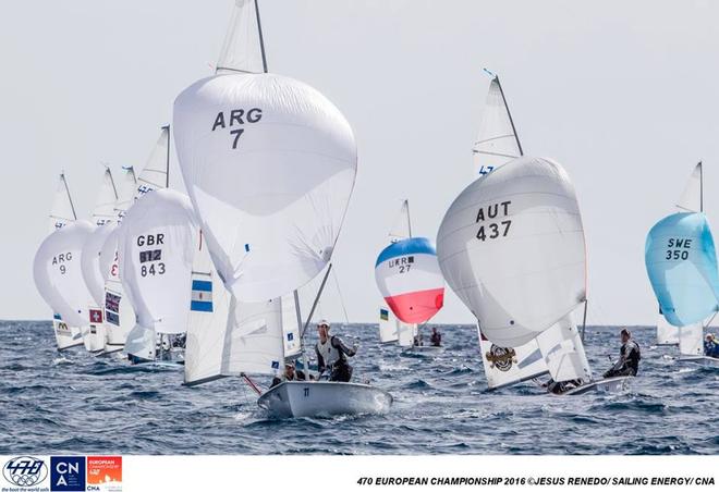  - Day 1, 2016 470 European Championship, Bay of Palma, Mallorca, Spain ©  Jesus Renedo / Sailing Energy http://www.sailingenergy.com/