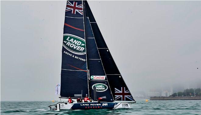 Land Rover BAR Academy skippered by Bleddyn Môn, finished the Act in fourth position in Qingdao, China © Aitor Alcalde Colomer