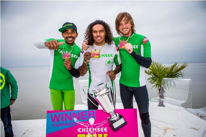 Podium at the Chiemsee European Tow-In Championship 2015 © Martin Reiter