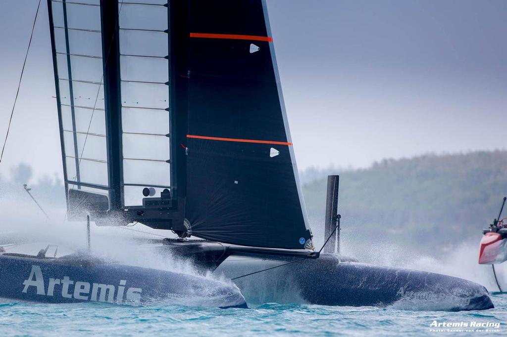 Artemis Racing training on T1 in Bermuda. 18th of March, 2016, Morgan's Point, Bermuda photo copyright Sander van der Borch / Artemis Racing taken at  and featuring the  class