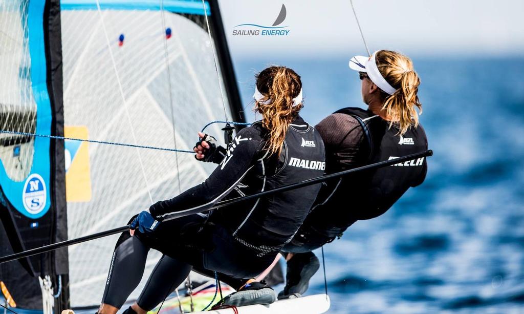 Alex Maloney and Molly Meech (NZL) - Day 5, 49er and 49erFX European Championships, Barcelona, Spain photo copyright  Jesus Renedo / Sailing Energy http://www.sailingenergy.com/ taken at  and featuring the  class