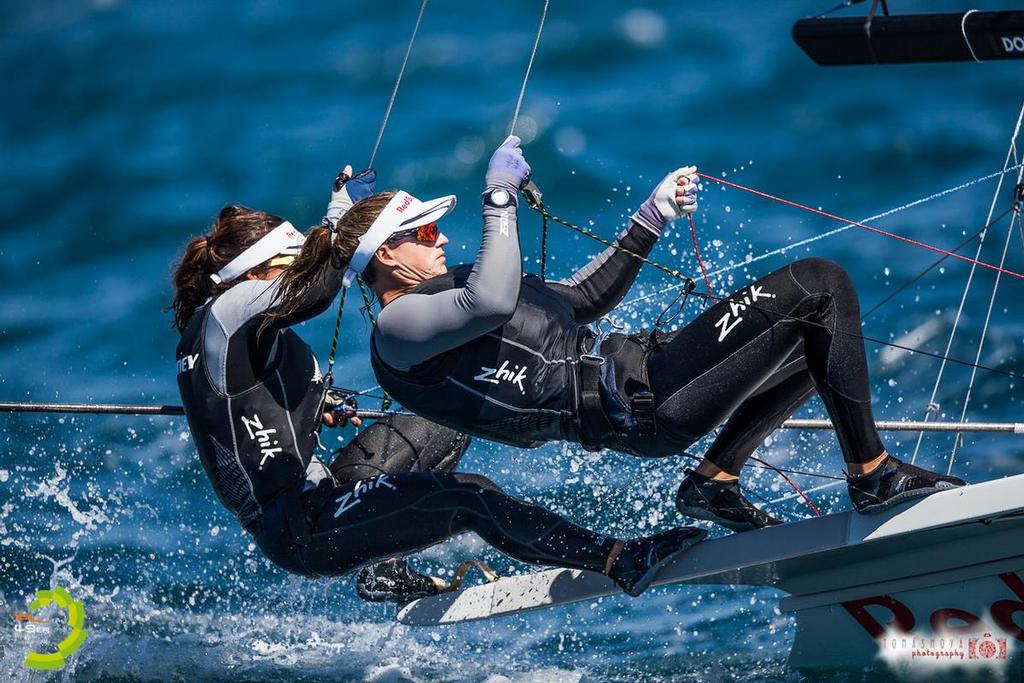 Alex Maloney and Molly Meech - Day 6 2016 49er and 49erFX European Championship photo copyright Tomas Moya taken at  and featuring the  class