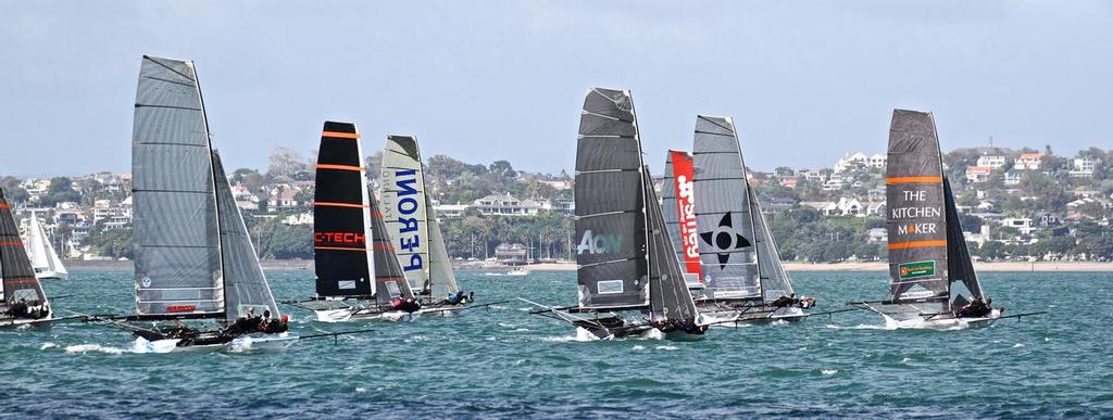 Start of Race 2  - Day 4 - ANZAC 18fters - April 2016 photo copyright Richard Gladwell www.photosport.co.nz taken at  and featuring the  class