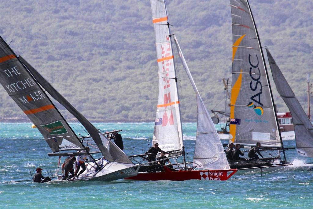 Pre-Start untangle - Race 2 - Day 4 - ANZAC 18fters - April 2016 photo copyright Richard Gladwell www.photosport.co.nz taken at  and featuring the  class