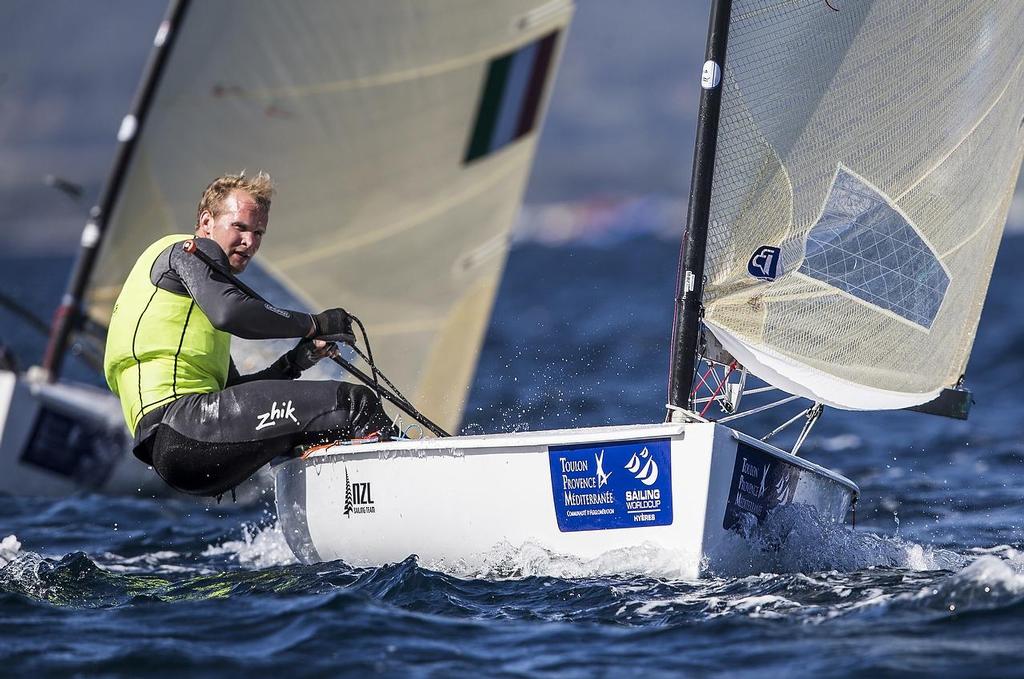 Josh Junior (NZL) Finn - World Sailing Cup Hyeres Day 2 photo copyright Pedro Martinez / Sailing Energy / World Sailing taken at  and featuring the  class