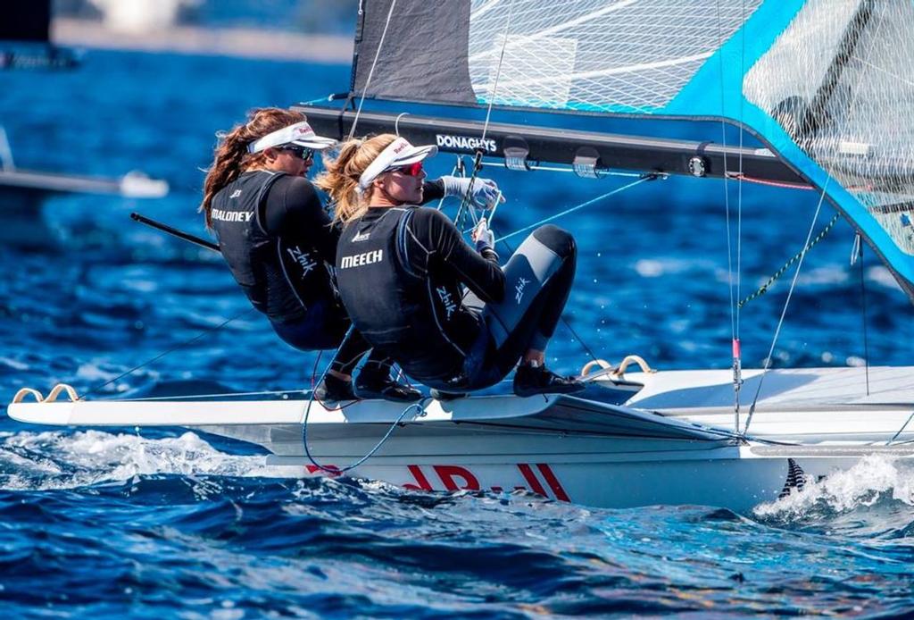 49er FX - Sailing World Cup Hyeres - Day 3 photo copyright Yachting NZ/Sailing Energy http://www.sailingenergy.com/ taken at  and featuring the  class