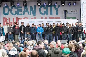 The Transat bakerly skippers are presented to the city on the Barbican photo copyright Lloyd Images taken at  and featuring the  class