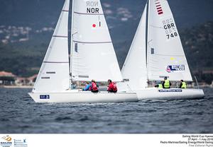 Sonar Norway - 2016 Sailing World Cup - Hyeres photo copyright Pedro Martinez / Sailing Energy http://www.sailingenergy.com/ taken at  and featuring the  class
