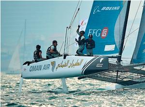 Oman Air jumped in to second position on the Act leaderboard at the end of day three in Qingdao, China photo copyright Aitor Alcalde Colomer taken at  and featuring the  class