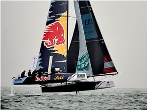 Red Bull Sailing Team in action during day four of racing in Qingdao, China. The team finished in third for the second Act. photo copyright Aitor Alcalde Colomer taken at  and featuring the  class