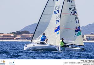 Josh Junior and Jake Lilley - 2016 Sailing World Cup - Hyeres photo copyright  Jesus Renedo / Sailing Energy http://www.sailingenergy.com/ taken at  and featuring the  class