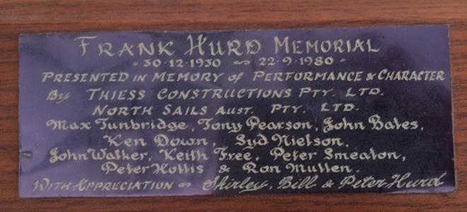Frank Hurd Memorial Trophy  © Peter Hollis