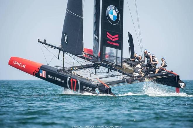  Oracle Team USA’s AC45 OD uses a standard foiling package different from the custom package developed or acquired by each team. © Ricardo Pinto / Oracle Team USA