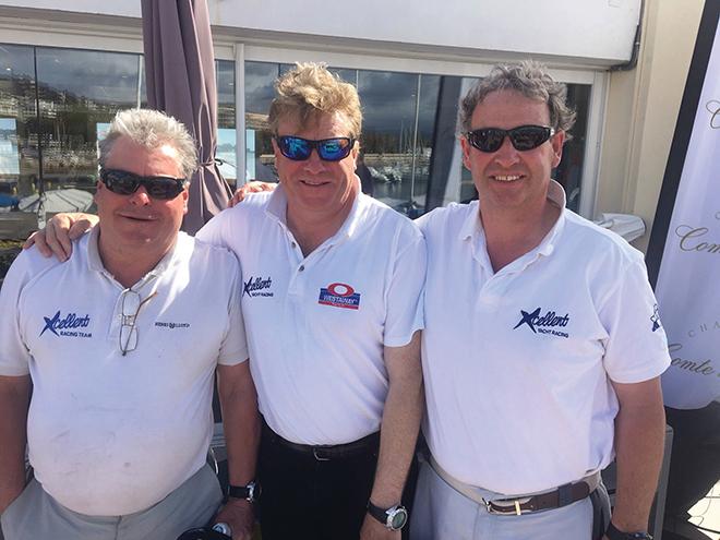The winning crew of 'Xcellent' (GBR) Bob Smith, John Pollard, and Steve Proctor  © Helen Fretter