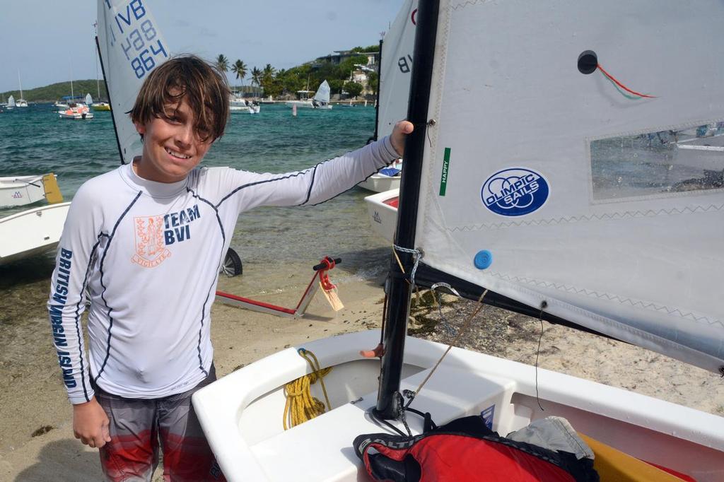 The 2014 Champion, Rayne Duff from the British Virgin Islands, will sail and hopes to regain the title - International Optimist Regatta © Dean Barnes