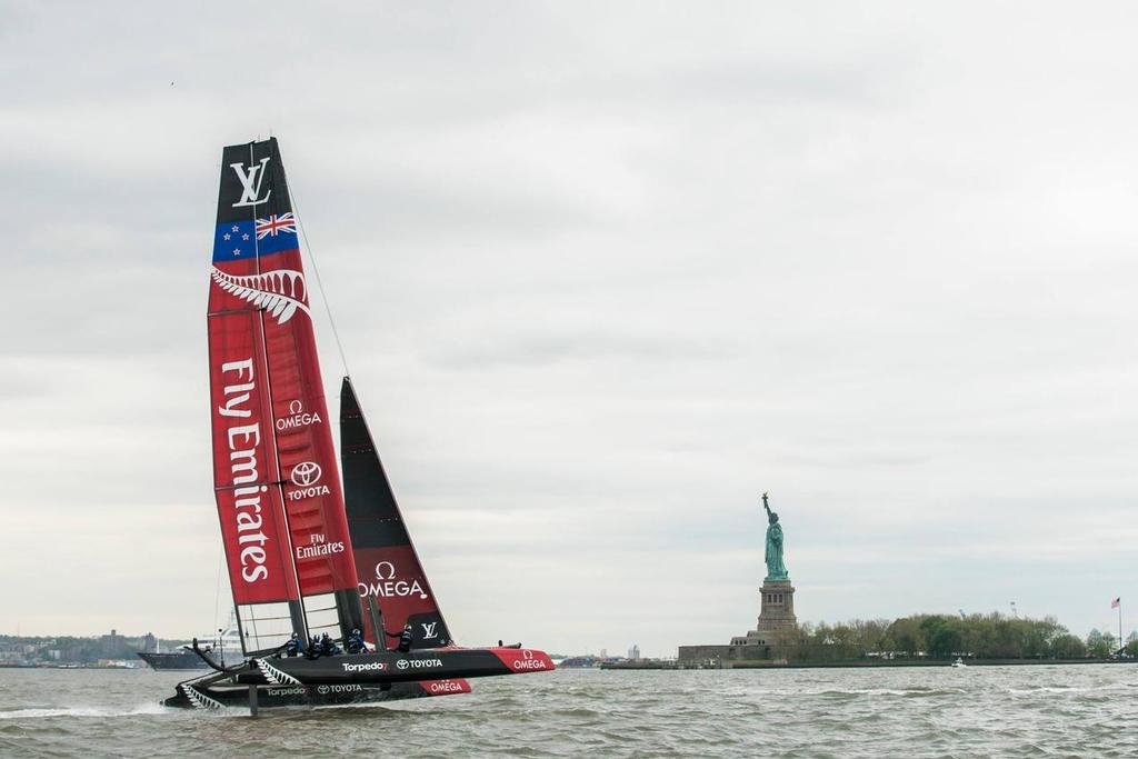 Emirates Team New Zealand at the Louis Vuitton America's Cup World Series New York photo copyright Emirates Team New Zealand http://www.etnzblog.com taken at  and featuring the  class