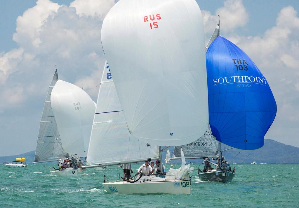 Kingdom Property (far right) on their way to winning the Platu Coronation Cup at the Top of the Gulf Regatta 2016 photo copyright Guy Nowell/ Top of the Gulf Regatta taken at  and featuring the  class